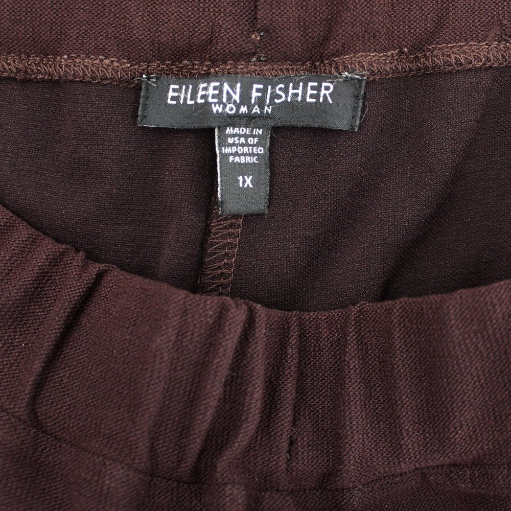 Eileen Fisher Woman Knit Pants Dark Brown Stretch Wool Blend Pull-On Relaxed 1X - Picture 4 of 9
